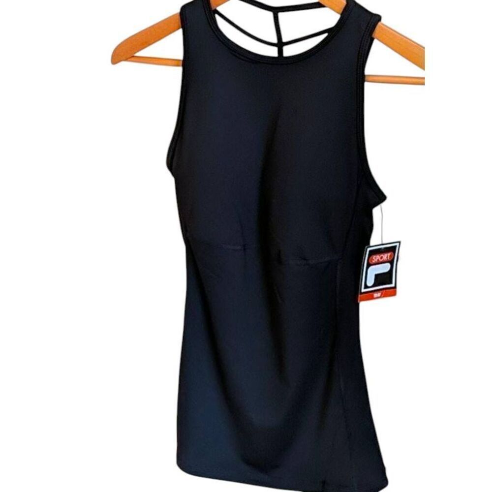 FILA Sport Women's Strappy Tank Built-in Bra XS Blk - Picture 6 of 7